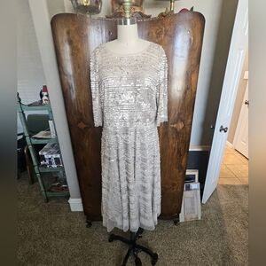 Johnny Was Shimmering Silver Sequin Dress Check Notes On Sizing!!